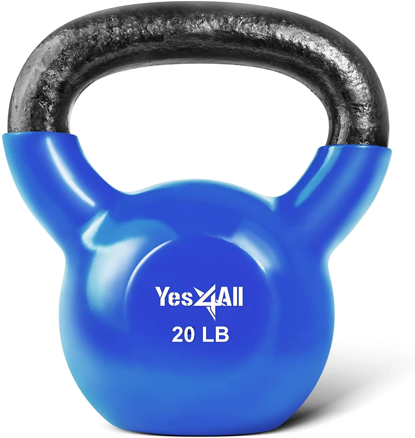 Yes4All Vinyl Coated Kettlebell Weights, Weight Available: 5, 10, 15, 20, 25, 30, 35, 40, 45, 50 Lb - Strength Training Kettlebells for Weightlifting, Conditioning, Strength & Core Training