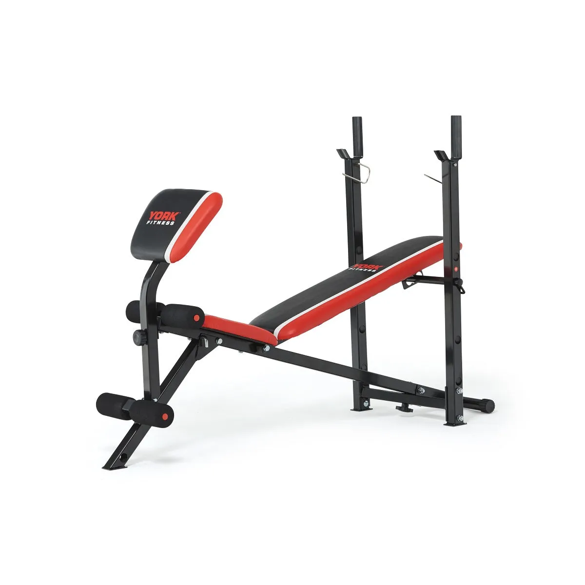 York Fitness Warrior 2 in 1 Folding Barbell & Ab Bench with Curl