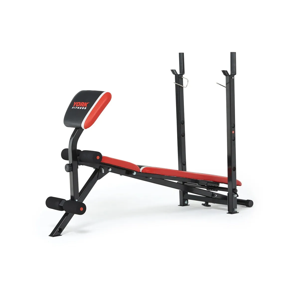 York Fitness Warrior 2 in 1 Folding Barbell & Ab Bench with Curl