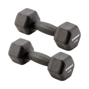 York Neoprene Hex Dumbbells 2 x 4kg