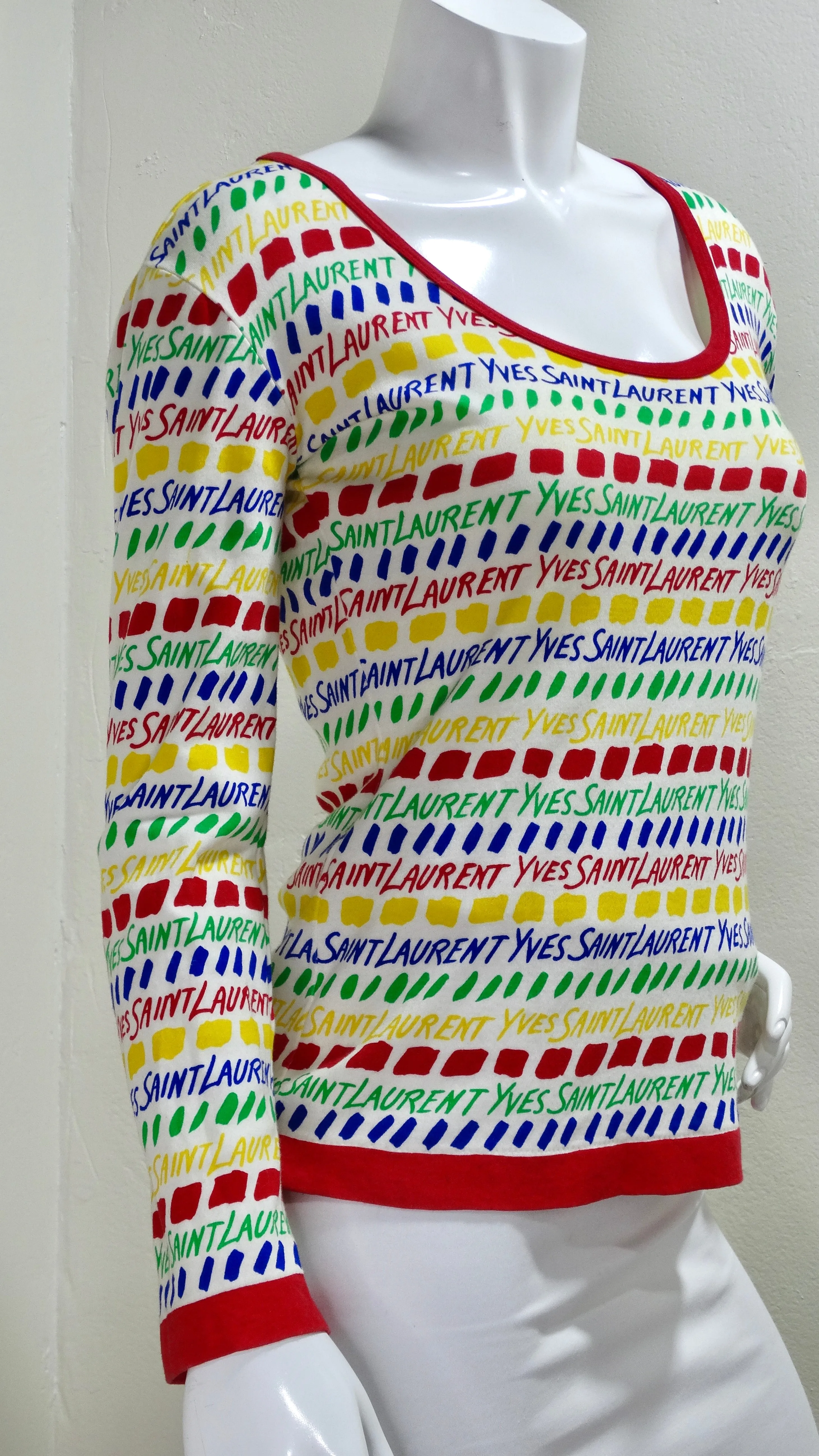 Yves Saint Laurent Cotton Print Long-Sleeve