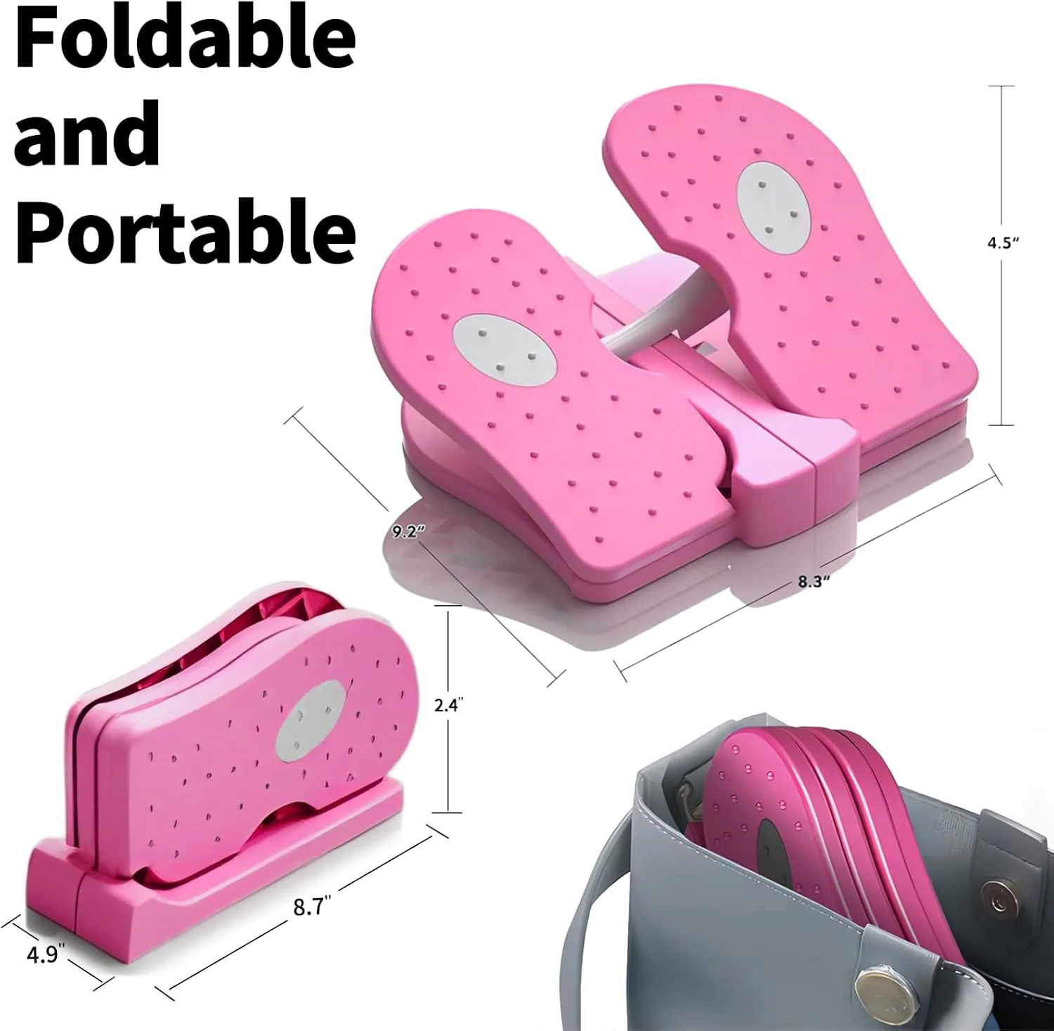 ZUFUMI Mini Foldable Leg Exerciser Portable Foot Pedal Exercise Machine GREY