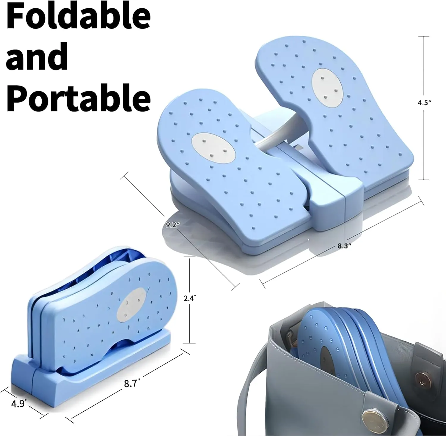 ZUFUMI Mini Foldable Leg Exerciser Portable Foot Pedal Exercise Machine GREY